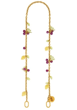 Saint Laurent Lemon Charms Chain in Viola  Giallo  & Verde - Metallic Gold. Size all.