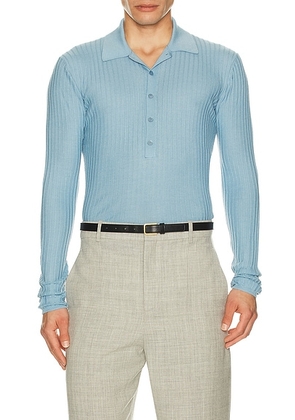 Saint Laurent Manches Montees Polo in Blue Ciel - Blue. Size XL/1X (also in ).