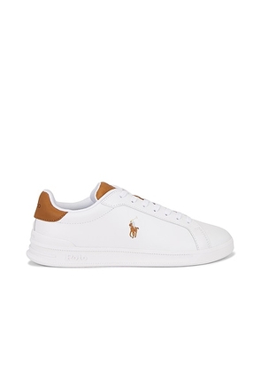 Polo Ralph Lauren Low Top Sneaker in White & Tan - White. Size 10 (also in 13, 14, 9).