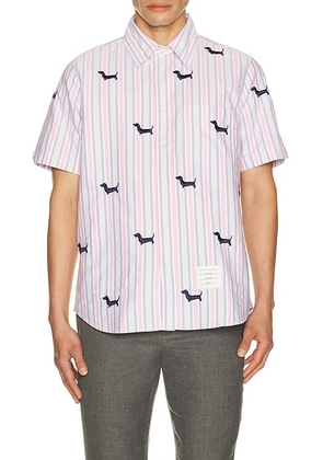 Thom Browne Straight Fit Allover Hector Shirt in Multi - Grey. Size 2 (also in 3, 4).