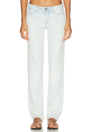 RE/DONE The Snatch Back Straight Jean in Bleach Distress - Blue. Size 25 (also in 24, 27, 29, 30, 31, 32).