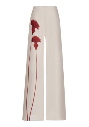 Andres Otalora Ritmica Printed Linen Wide-Leg Pants - Moda Operandi