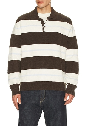 SAMSOE SAMSOE Sanino Polo in Black Olive Stripe - Olive,White. Size M (also in ).