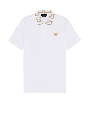 VERSACE Polo in Optical White - White. Size M (also in L, S, XL).