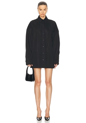WARDROBE.NYC Drill Shirt Mini Dress in Black - Black. Size XS (also in ).