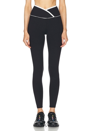 YEAR OF OURS Ribbed Two Toned Legging in Black & White - Black. Size S (also in M).
