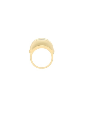 Wyld Box Luna Mini Ring in 18k Yellow Gold - Metallic Gold. Size 6 (also in 5, 7).