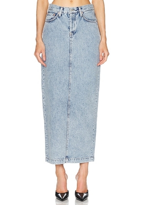 WARDROBE.NYC Column Skirt in Blue - Denim-Light. Size 26 (also in ).