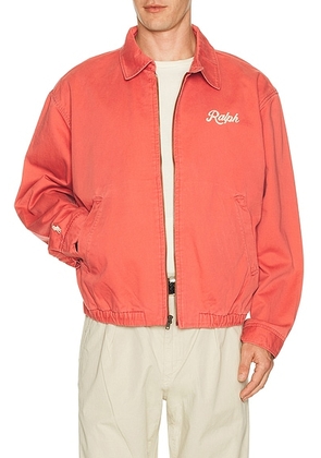 Polo Ralph Lauren Twill Ralph Script Windbreaker Jacket in Nantucket Red - Red. Size L (also in M, S, XL/1X, XXL/2X).