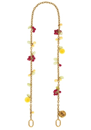 Saint Laurent Cherry Charms Chain in Rosso  Arancio  & Verde - Metallic Gold,Yellow. Size all.