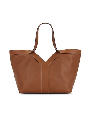Saint Laurent Small Y Tote Bag in Brick & Ebony - Tan. Size all.