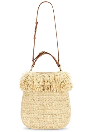 Saint Laurent Roady Shoulder Bag in Pale Brown & Brick - Beige. Size all.