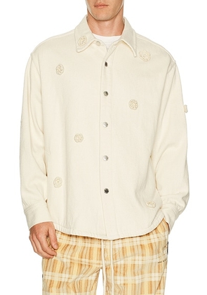 Song for the Mute Daisy Shirt Jacket in Natural - Cream. Size 46 (also in 48, 50, 52).