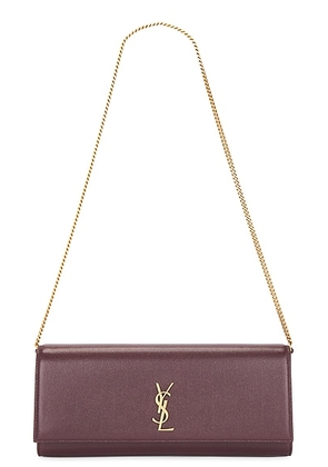 Saint Laurent Kate Chain Clutch in Rouge Cabernet - Burgundy. Size all.