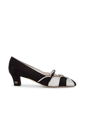 Valentino Garavani Bowow Pump in Nero & Silver Shade - Black. Size 36.5 (also in 37, 37.5, 41).