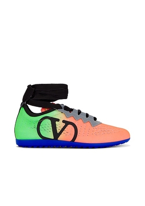 Valentino Garavani Chromathon Sneaker in Coral  Fluo Green  Grigio  & Acid Blue - Coral,Green. Size 36.5 (also in 39, 41, 38.5, 39.5).
