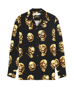 WACKO MARIA 56 Tattoo Studio Hawaiian Shirt in Black - Black. Size S (also in M).