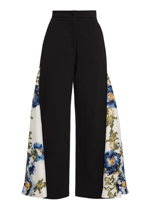 S.S.DALEY Audrey Silk-Paneled Wool Trousers - Moda Operandi