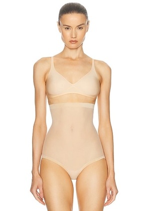 Wolford Tulle Control High Waisted Panty in Clay - Nude. Size 38 (also in 34, 40).