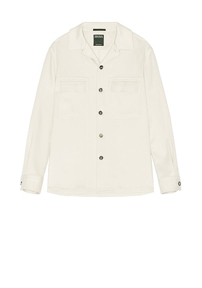 Zegna Camicia Shirt in White - Cream. Size M (also in XL/1X).
