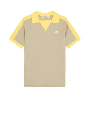 Wales Bonner Home Jersey Polo in Beige & Yellow - Beige. Size XL (also in ).