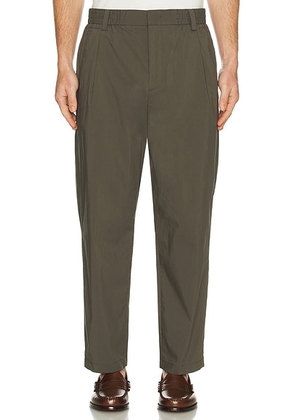 WAO Relaxed Nylon Pleated Pant in Khaki - Brown. Size S (also in M).