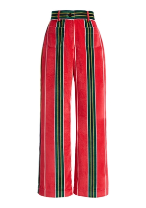 LA VESTE Pippi Striped Cotton Velvet Pants - Moda Operandi