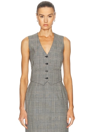 WARDROBE.NYC Vest Top in Prince Of Wales - Grey. Size M (also in L, S, XL).