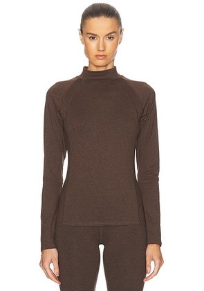 Varley Always Warm Base Layer Top in Deep Chocolate Marl - Brown. Size M (also in ).