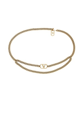 Valentino Garavani V Logo Signature Chain Belt in Antique Gold - Metallic Gold. Size S (also in M).