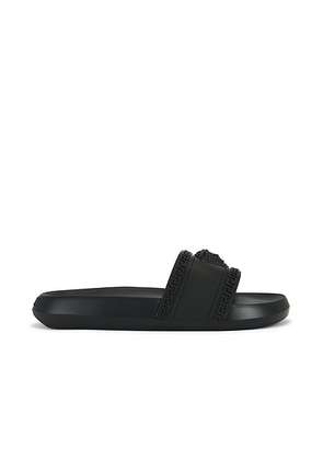 VERSACE Slide Sandals in Black - Black. Size 42 (also in 41, 43).