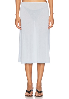 Ziah Sheer Knit Skirt in Misty Blue - Baby Blue. Size XL (also in L).