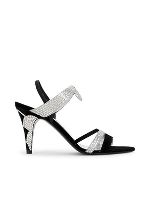 Valentino Garavani L'une Et L'autre Sandal in Nero  Silver  & Crystal - Black. Size 37 (also in 36, 40, 41).