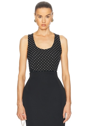 WARDROBE.NYC Silk Tank Top in Black Polka Dot - Black. Size M (also in L, S, XL, XXS).