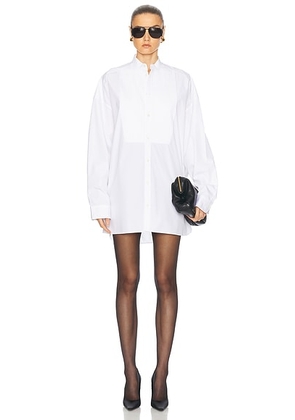 WARDROBE.NYC Tuxedo Mini Shirt Dress in White - White. Size XXS (also in S, XS).