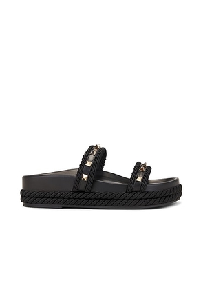 Valentino Garavani Rockstud Torchon Slide in Nero - Black. Size 37 (also in ).