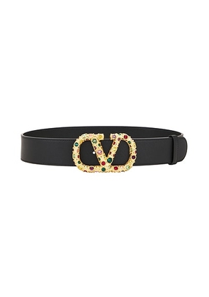 Valentino Garavani V Logo Jewele Signature 40 Belt in Nero & Multicolor - Black. Size 70 (also in 65, 75).