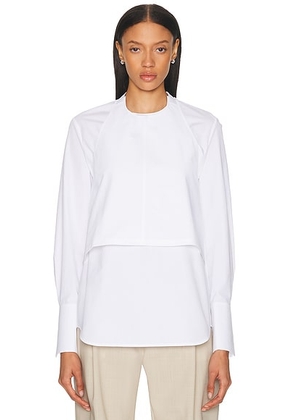 WARDROBE.NYC Layered Halter Shirt in White - White. Size M (also in L, S, XS).