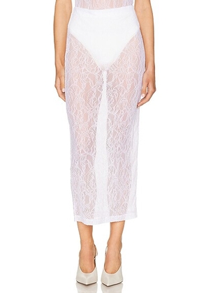 WARDROBE.NYC Lace Tube Skirt in White - White. Size M (also in L, XXS).