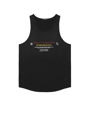 Willy Chavarria Chorizo Destroyed Tank Top in Washed Black - Black. Size XL (also in ).