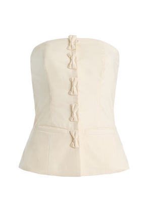 Marlies Grace Olivia Bow-Detailed Wool-Blend Strapless Top - Moda Operandi