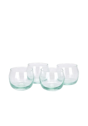Verve Culture Set Of 4 Stemless Wine Goblets in Clear - White. Size all.