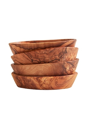 Verve Culture Set Of 4 Olivewood Aperitivo Bowls in Brown - Brown. Size all.