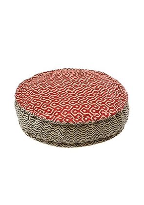Verve Culture Meditation Cushion Round in Red & Yellow - Red. Size all.