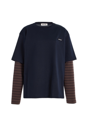 Miu Miu Layered Cotton Jersey T-Shirt - Moda Operandi