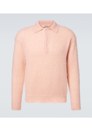 Auralee Mohair and wool polo sweater