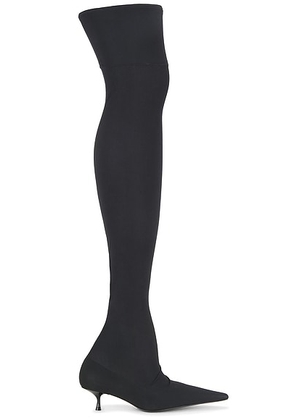 Victoria Beckham Jersey Thigh High Boot in Black - Brown. Size 37 (also in 36, 38, 39).