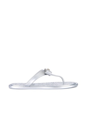 VERSACE Flip Flop in Silver & Palladium - Metallic Silver. Size 40 (also in 39).