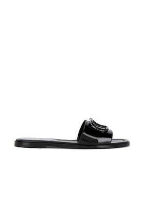 Valentino Garavani V Logo Signature Slide in Nero - Black. Size 38.5 (also in 36, 39.5, 40).
