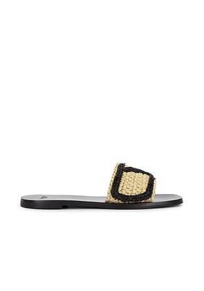 Valentino Garavani Viva Superstar Slide in Naturale & Nero - Black. Size 36.5 (also in 37.5, 40, 41).